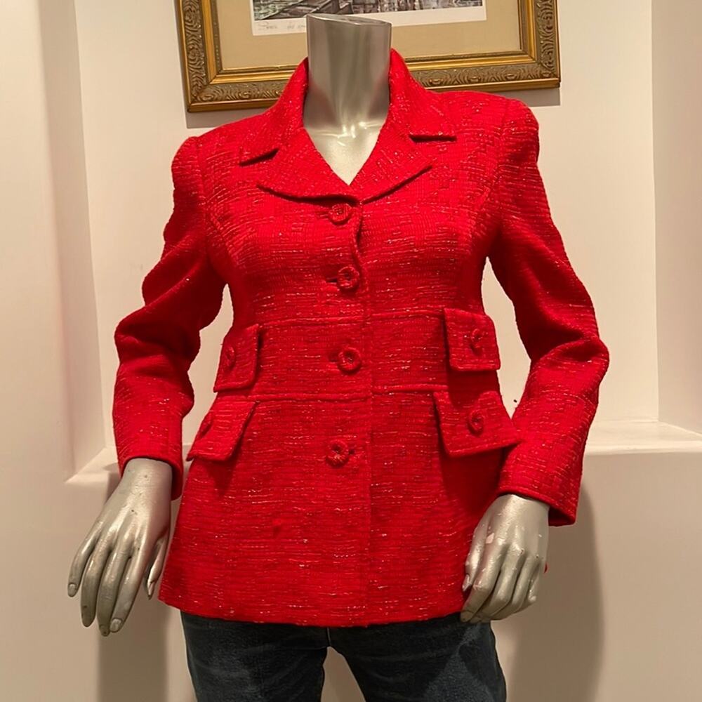 Lourdes Chavez Women Blazer Red Size S/M